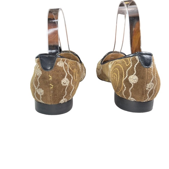 Velvet Road Brown Tan Gold Embroidered Ballet Flats womens shoes size 7.5 - Picture 11 of 15